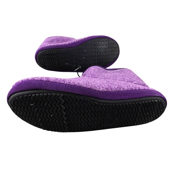 Isotoner Purple Fleece Bootie Slippers Size XL Adjustable Cord For Women jh1778 - Picture 7 of 11